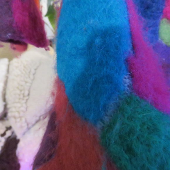Vintage felted patchwork multicoloured April Cornell coat- stand out from crowd! - Picture 13 of 14